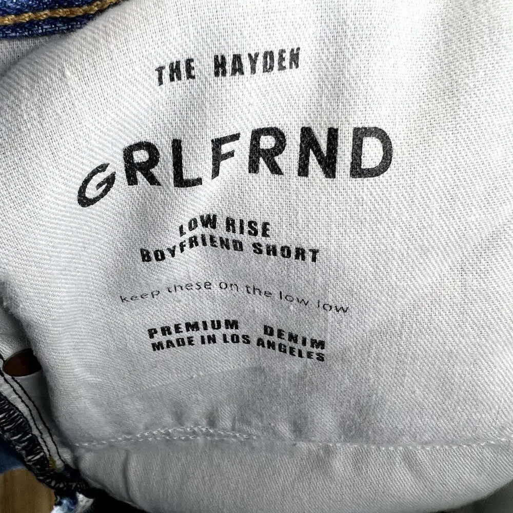 GRLDFRND The Hayden Low Rise Boyfriend Short Cutoff Denim Jean Distressed 26